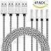 Micro USB Cable,Farplus 4Pack 3FT Nylon Braided High Speed Micro USB Charging Cable Cord Android USB charger cables for Samsung Galaxy S7 Edge/S6/S5/S4,Note 5/4/3,LG,Nexus,HTC,Tablet(Black/Silver)