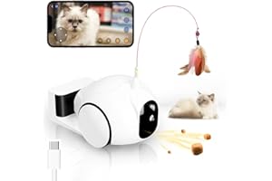 pumpkii Pet Camera for Dog and Cat, Self-Charging Smart Pet Treat Dispenser Robot, Automatic Cat Feeders, Moving Home Security Camera Night Vision