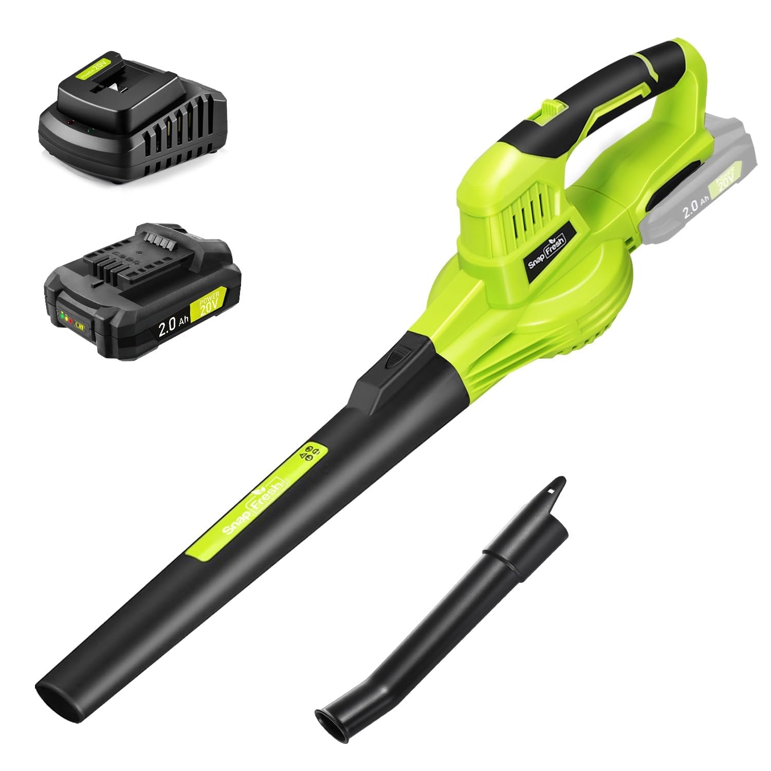Photo 1 of ***MISSING PARTS***
SnapFresh 20V Cordless Electric Leaf Blower - Lightweight with 2.0Ah Battery & Fast Charger, 2 Speed Modes for Lawn, Patio, Yard & Sidewalk Care