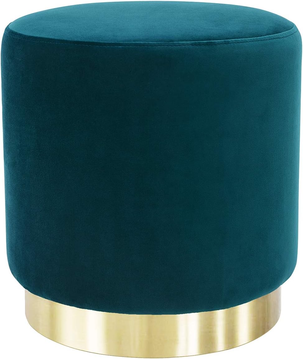 Taburete de Terciopelo con Tapa para Almacenaje Redondo Puff Baúl