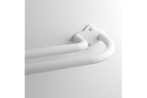 Double Curtain Rod Set, Wrap Around Blackout Drapery Rod for Room Darkening Panels, 48 to 88 Inches, White