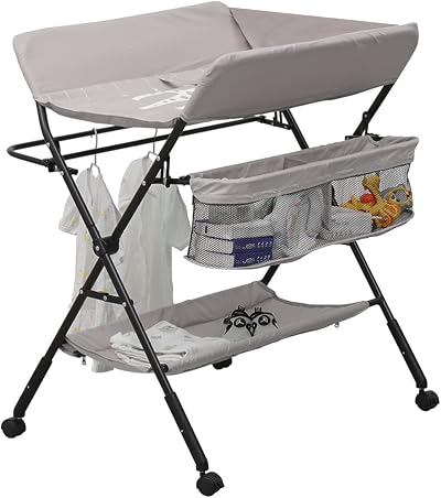 MeJa Baby Changing Table Portable Folding Diaper Station with Wheels
