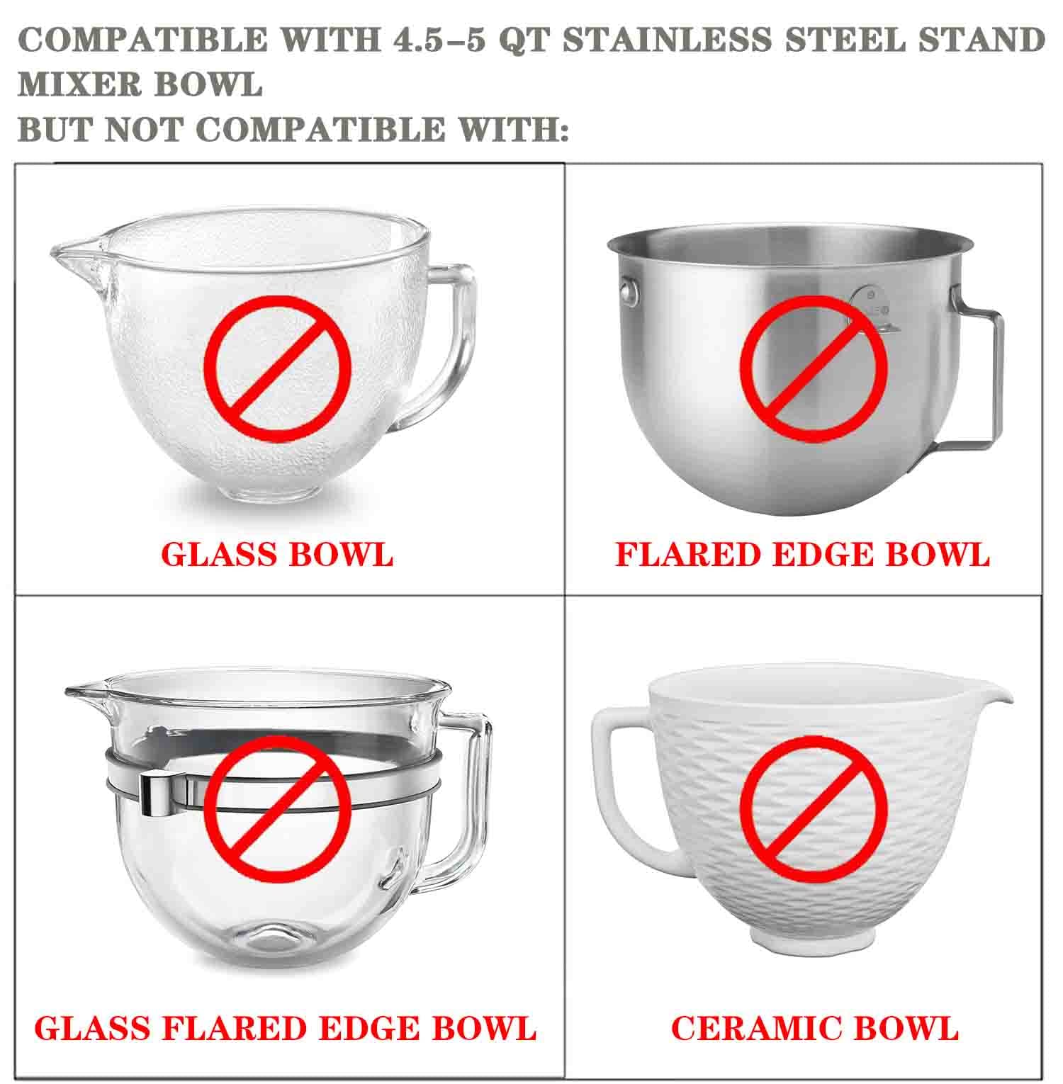 2 Pack Mixers Bowl Covers for KitchenAid 4.5-5 Quart Tilt-Head Stand Mixers Bowl Covers Lid
