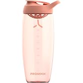 PROMIXX Pursuit Protein Shaker Bottle 32oz, Ecozen, Coral | Silent No-Ball Mixer With Leak-Proof Lid, BPA/BPS And Phthalate-Free, Easy-Clean For Shakes And Post-Workout Smoothies