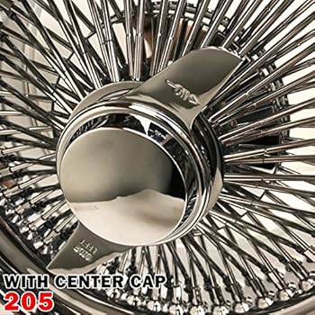1PCS 14x7 Stand 100 Spokes Chrome Wire Wheels Straight Lace Deep Dish Rims (205, Left)