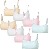 SIAEYINFY Girls Training Bra -4-8 PCS Girl Cotton Bra Crop Cami Training Bras for Girls with Adjustable Straps