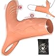Vibrating Penis Sleeve Cock Ring with Clitoral Stimulator, Penis Ring Vibrator Extender for G Spot Stimulation, Couples Adult Sex Toys for Men Women, MHYNNR Girth Sleeve Male Couple Sex Toy