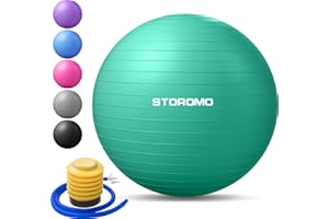 STOROMO Exercise Ball,Yoga Ball(with Exercise Tutorial)，Extra Thick Non-Slip,Holds 2500 lbs, Workout Ball for Pregnancy Birthing and Balance Stability
