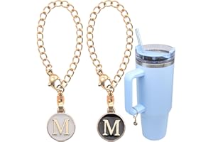 AnnabelZ Letter Charm Accessories For Stanley Cup,2PCS ID Initial Letter Charm Personalized For Stanley Tumbler Cup Identification Handle Letter Charms