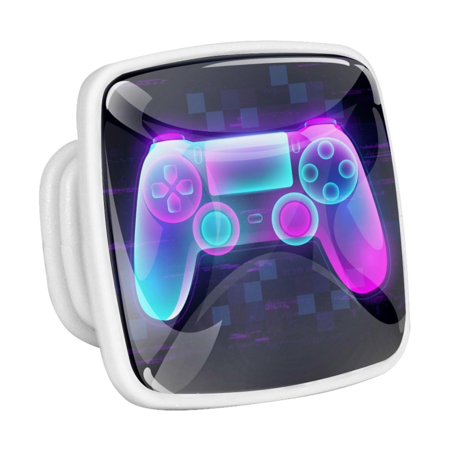 Eslifey Neon Gaming Controller Drawer Knobs - 4 Pack Square Glass Knobs for Dresser, Cupboard & Wardrobe — image 1