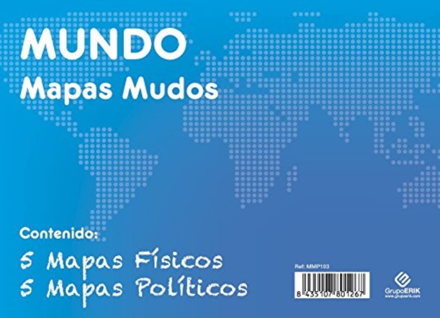 Grupo Erik Editores – 10 Pack World Maps, 32.4 x 22.5 cm (English Language not Guaranteed) Political Physical 32.4 x 22.5 cm