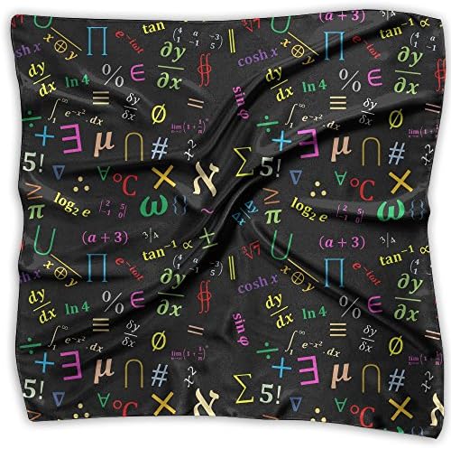 Colorful Mathematical Symbols Women's Fashion Print Square Scarf Neckerchief Headdress S