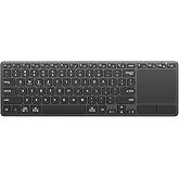 Bnnwa Rechargeable Wireless Keyboard with Touchpad-QWERTY | Multi-Device Computer Keyboard with Trackpad 2.4G and Bluetooth Wireless Touch TV Keyboard for PC/Laptop/Tablet/Smart TV