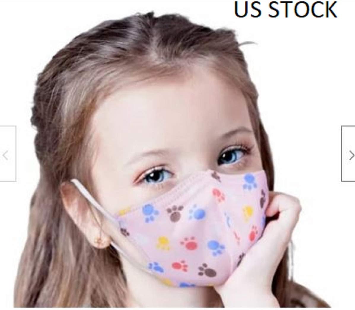 Preciashopping US Three Disposable Children Mask N-95 Mask Animal Foot Prints + Blue Cat + Pink Do