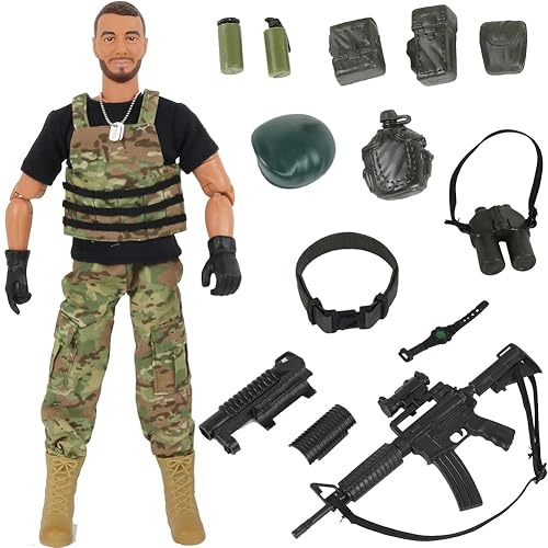 Click N' Play Military Green Beret Elite Force Swat, 12-Inch