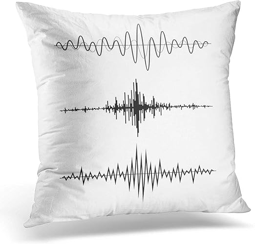 Amazon Com Emvency Throw Pillow Covers Case Black Soundwave Music