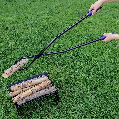 40Inch Fire Log Tongs Firewood Grabber,Wrought Iron Large Fire Pit Tool Outdoor/Indoor Bonfire