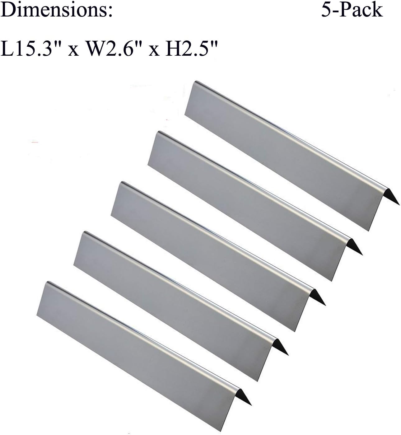 GasSaf L15.3 Flavorizer Bar Replacement for Weber 7636, Spirit 300 310 320 E310 E320 Series, Weber 46510001, 47513101 Gas Grill Front Controls (L15.3 x W2.6X T2.5inch)(5-Pack) : Garden & Outdoor