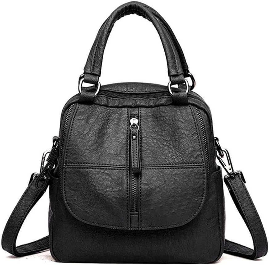 3 Ways Convertible Bag,PU Leather Multipurpose Backpack Shoulder Bag Zipper for Mobile Phone Keys Travel
