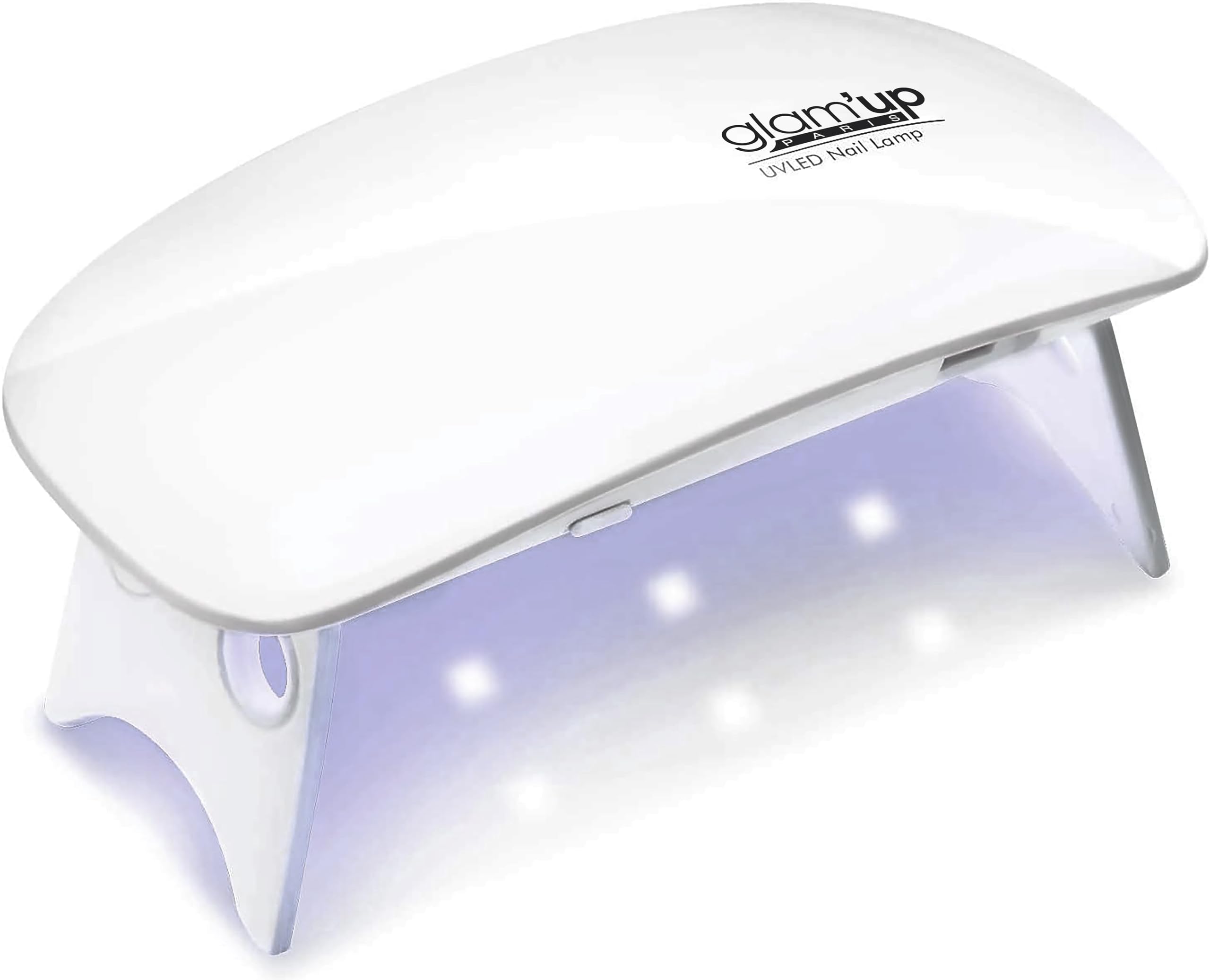 Glam'Up Paris Mini UV Gel Nail Lamp 6 W – LED Lamp for All Gel Nail Polish – Portable and Lightweight with USB Cable – 2 Timers 60s/120s – for Semi-Permanent Manicure