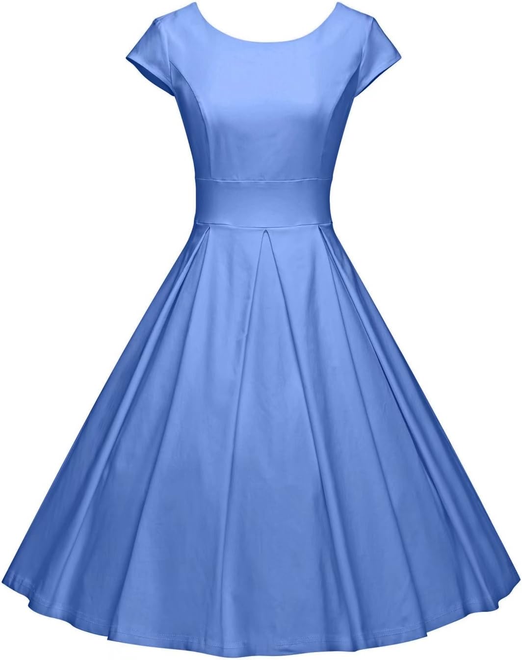 GownTownWomen's 1950s Vintage Dresses Short Sleeves Cocktail Stretchy Party Dresses with Pocket