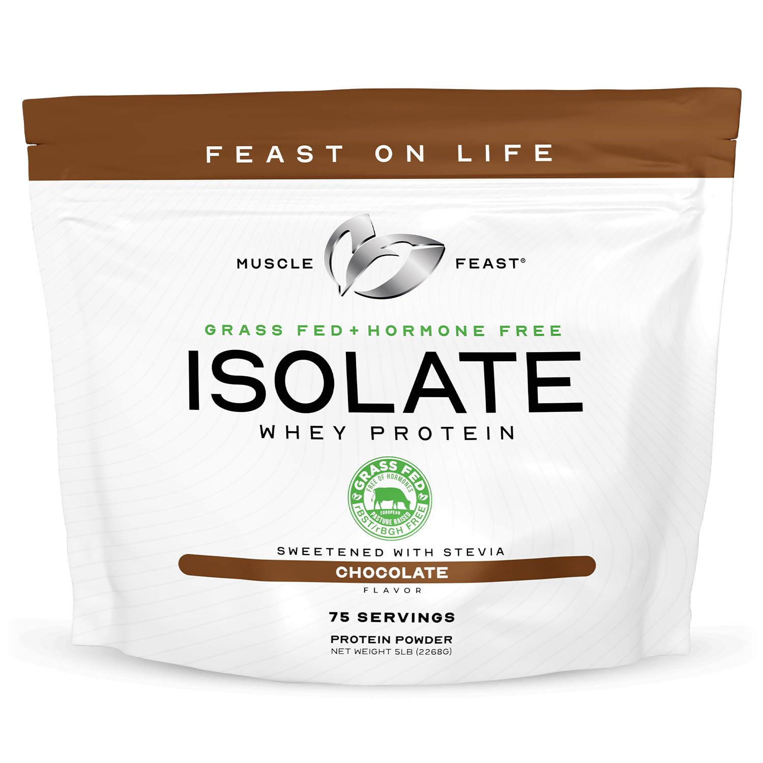 Muscle Feast Grass-Fed Whey Protein Isolate Powder, Vanilla 5lb (1 Unit) + Chocolate 5lb (1 Unit)