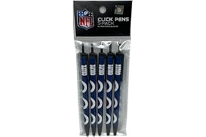Pro Specialties Group NFL Indianapolis Colts 5-Pack Retractable Click Pens- Great Stocking Suffers and Party Favors