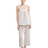 STHLCREN Women's Pajama-Sets – Striped Two-Piece Sleepwear Spaghetti Strap Camisole Top and Elastic Waistband Capri Pants