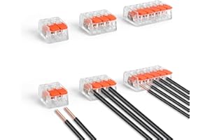 TYUMEN 75 PCS Lever Wire Connectors, Lever Home Compact Splicing Connector - 2 Port, 3 Port, 5 Ports Electric Cable Clamp Connector for AWG 22-12 Electrical Cables Solid Stranded Flexible Wires