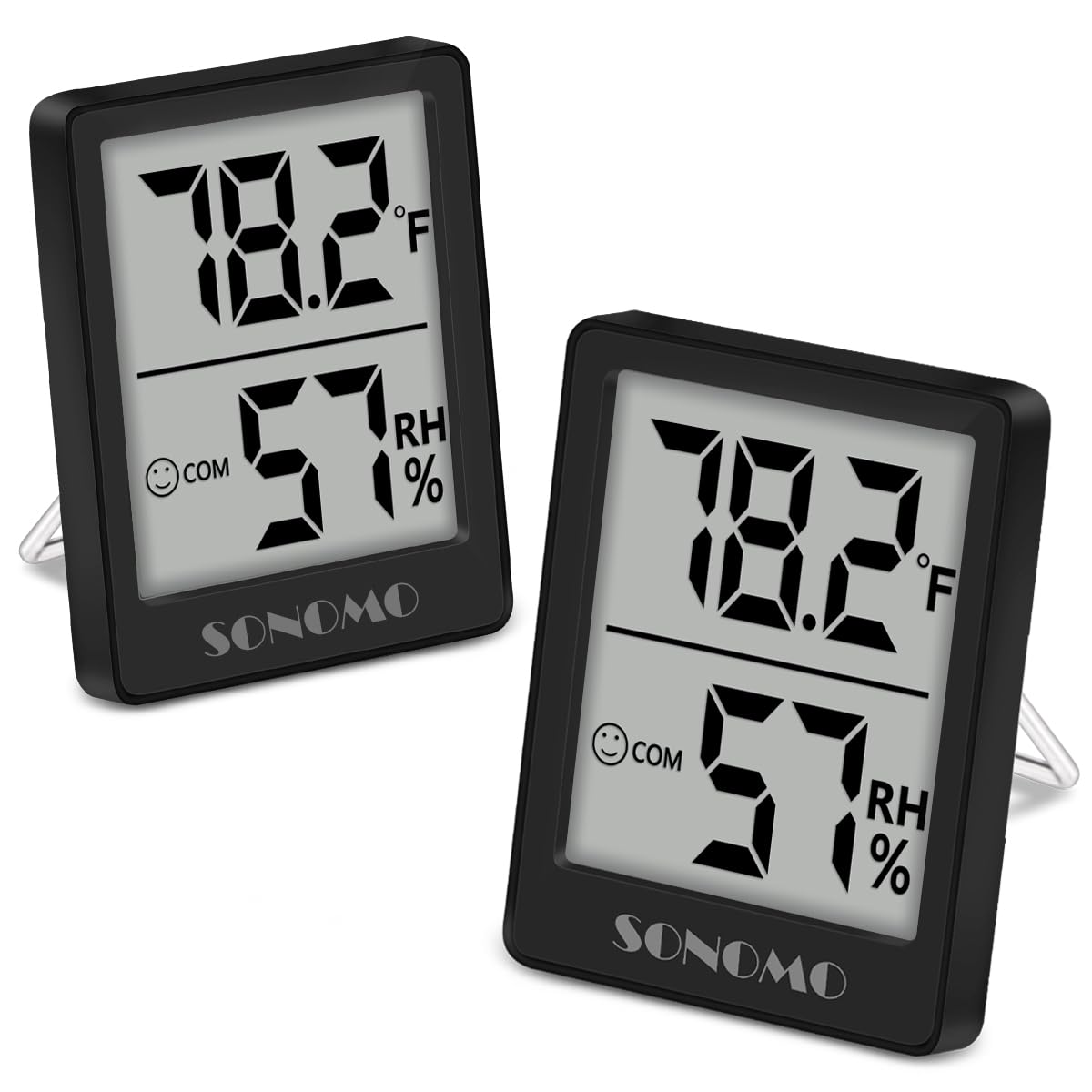 Room Thermometer Indoor,2 Pack High Precision Digital Baby Room Thermometer Hygrometer,with Air Comfort Indicator,10S Accurate Update Once Humidity for homes, offices, Greenhouse, Basement(Black)