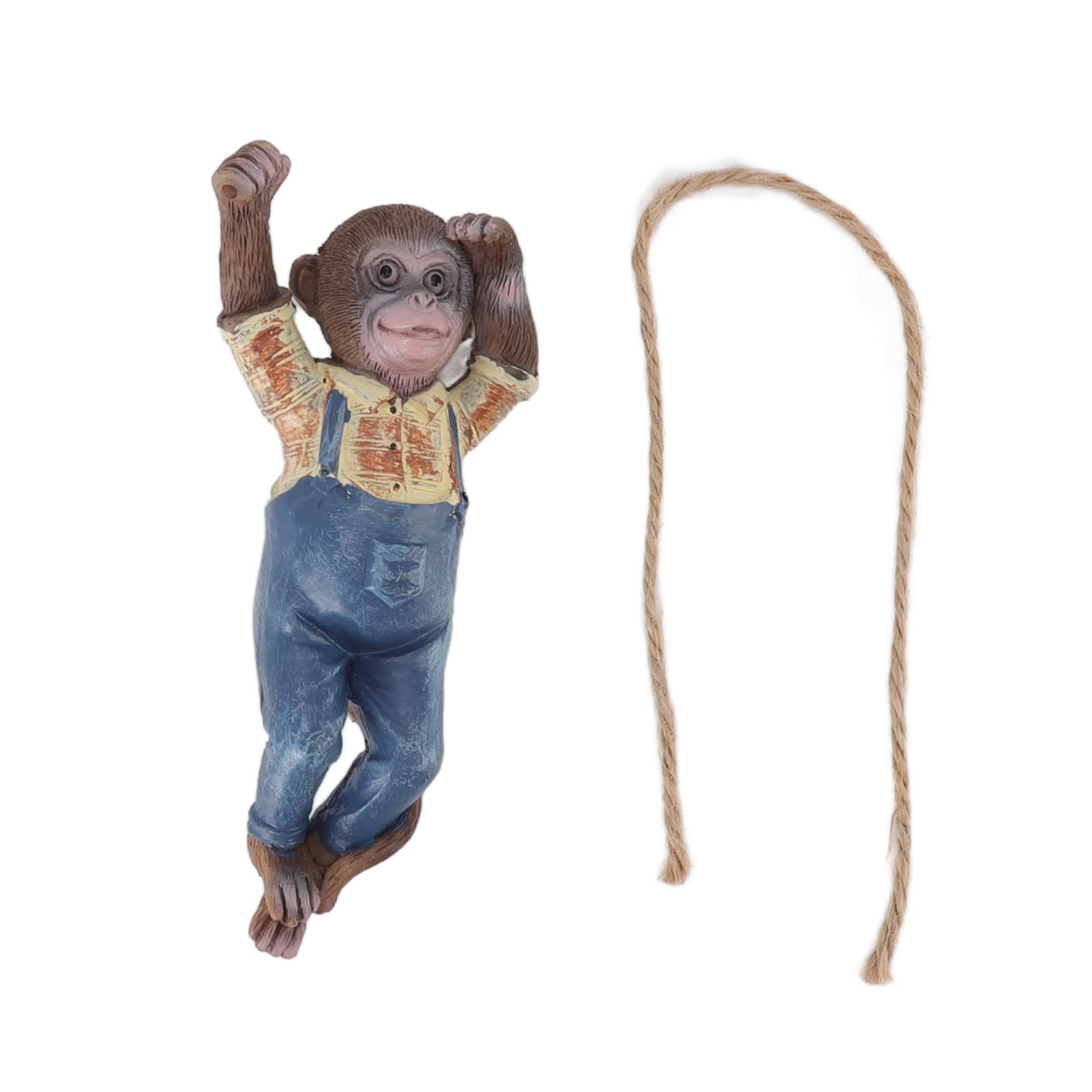 BAFOVY Garden Monkey Statue, Cute and Exquisite Hanging Animal Decor for Outdoor, Indoor Garden, Synthetic Resin, 4.0oz