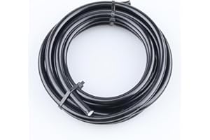 AC PERFORMANCE -3 AN Teflon PTFE Hose Stainless Steel Braided Black PVC Coated Cover Brake Hose for Brake, Power steering, Nitrous, Fuel and Hydraulic (10 feet, 1/8" ID)