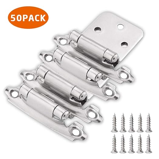 Acrux7 25 Pairs 50pcs Overlay Cabinet Hinge Self Closing