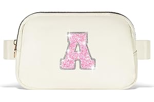 Uygafly Graduation Gifts for Girls Teens Kids Daughter Sister Her - Birthday Gifts for 3 4 5 6 7 8 9 10 11 12 13 Year Old Girls,Fanny Pack Crossbody Bag Belt Bag Cute Trendy Stuff | Cream,Initial A