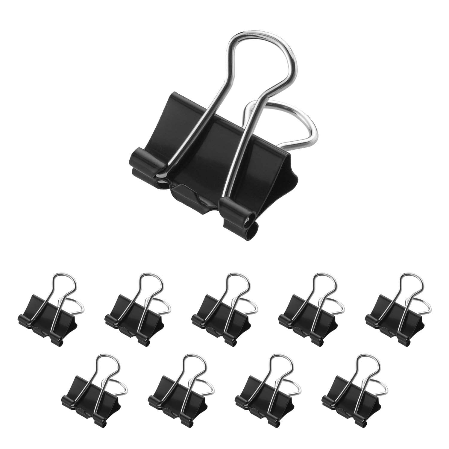 Westcott E-10700 00 Foldback Clips 15 mm Black Pack of 12 Metal for Documents, Sturdy and Reusable Paper for Office and Home