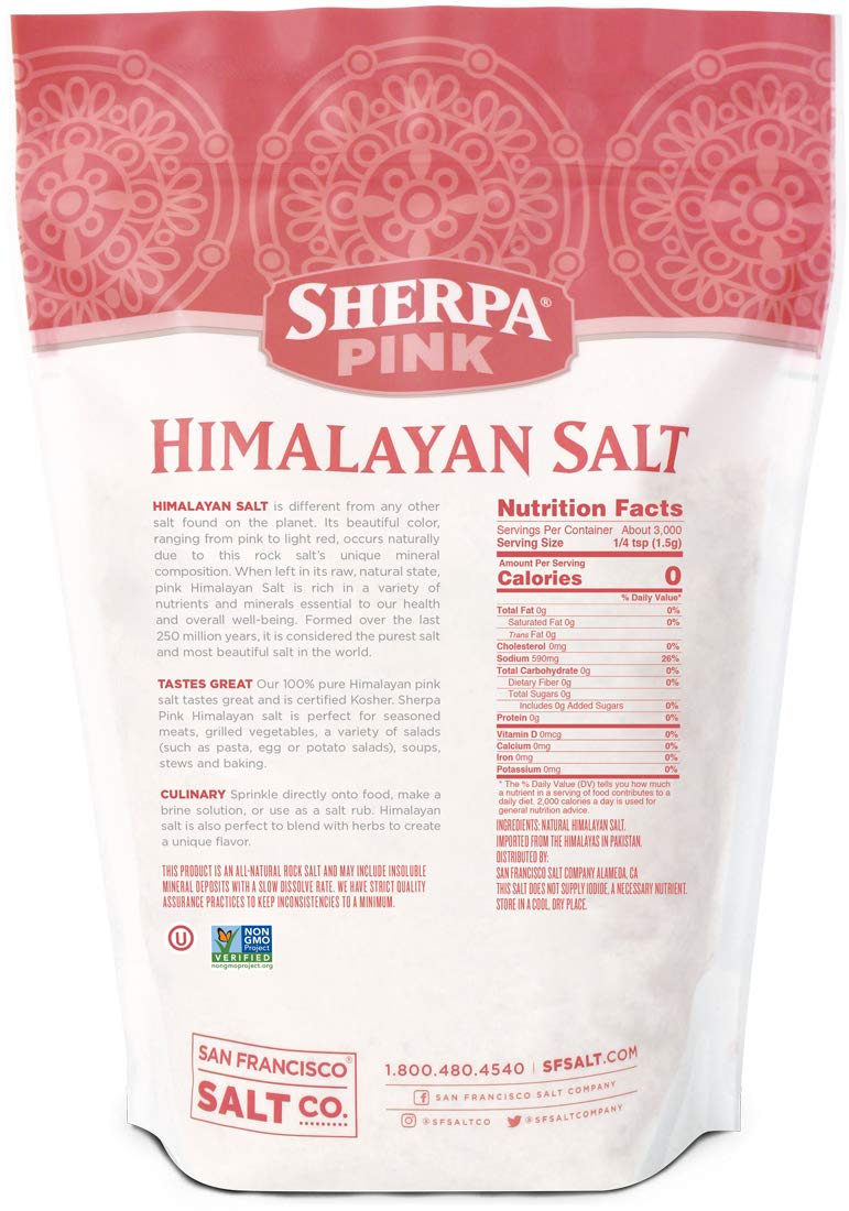 Sherpa Pink Himalayan Salt - 10 lbs. Coarse Bulk Bag - For Grinders and Salt Mills : Grocery & Gourmet Food