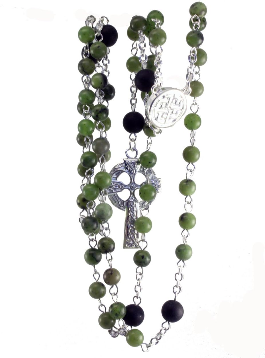 Irish Connemara Marble Rosary Prayer Beads Handcrafted