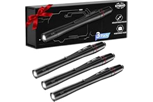 KYEKIO 3Pack Pen Flashlight, Pen Light Flashlights High Lumens, Small LED Flashlight, Adjustable Tactical Flash Light, Waterproof Pocket Flashlights with Clip, Aluminum Mini Lights for Inspection Emergency
