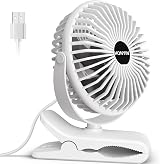 HONYIN Mini USB Clip Fan Clip Desk Personal Fan 720° Rotation 3 Speeds
