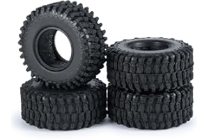 RC HUB 4PCS 1.0" Crawler Tires Rubber Wheel Tires for 1/24 Axial SCX24 90081 AXI00001 AXI00002 AXI00005 AXI00006 RC Crawler Car (54mm)