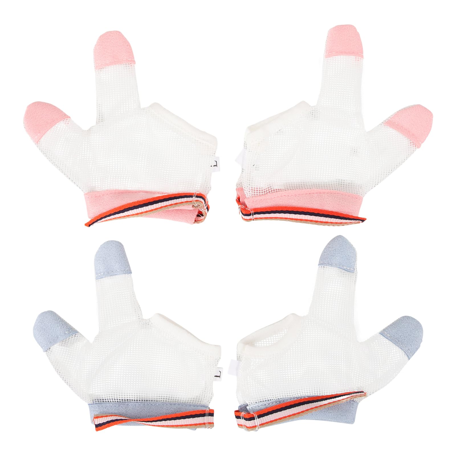 Cabilock Baby Anti Sucking Gloves Breathable Mesh Finger Guards with Adjustable Wrist Strap Stop Thumb Sucking for Toddlers 5X2.75 Inch