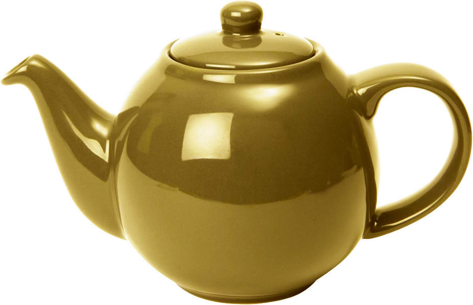 London Pottery Globe Ceramic Teapot with Strainer, Metallic Gold, 4 Cup Capacity Capacity (900 ml)