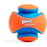 Chuckit! Kick Fetch Ball Dog Toy, Large, 8in, for Large Dogs, Floats | Floats in Water for Interactive Play and Fetch with Large Dogs; Durable Construction Withstands Rugged Outdoor Use