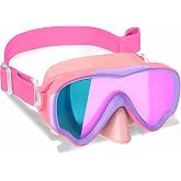 ITOWE Kids Swim Goggles with Nose Cover Anti-Fog Mirrored Lens Fabric, 3-15 | Boys Girls Youth Swim Mask Anti-UV, Soft Silicone Comfort Fit, Clear Vision Underwater Pool Beach Swim Lessons Glasses