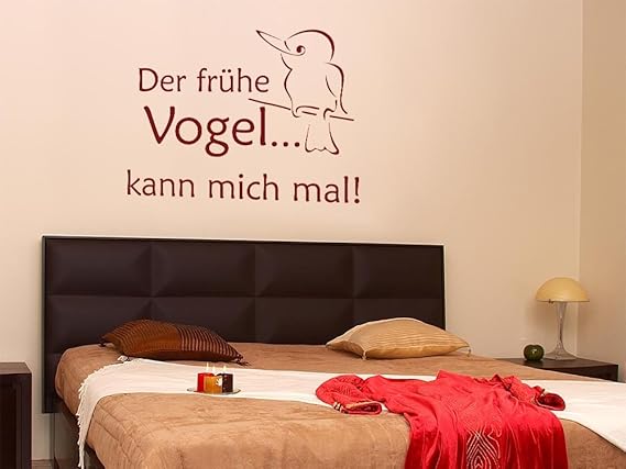 GRAZDesign Schlafzimmer Wandtattoo Der frühe Vogel kann Mich mal