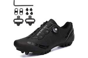 PENXZT Mens Mountain Bike Cycling Shoes Compatible with Shimano SPD 2-Bolts Pedals MTB Shoes Racing Indoor and Outdoor