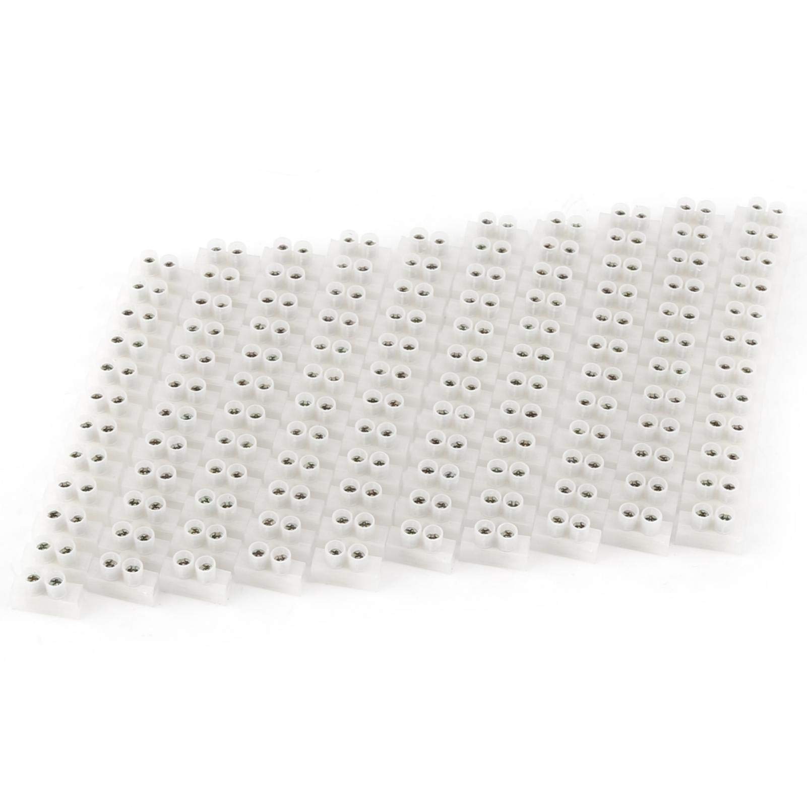 10pcs White Screw Terminal Connector,Dual Row Electric Barrier Block 12-Position Terminal Strip,for Household Appliances,Electronic Circuits(360V 10A)