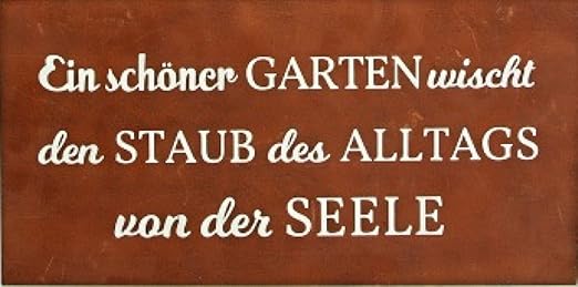 B H C Grosses Vintage Garten Metallschild Modell Ein Schoner Garten Material Metall Masse 40 X 20 Cm Rostbraun Ideal Fur Garten Terrasse Bar Cafe Cafeteria Oder Einfach Zuhause Amazon De Kuche Haushalt