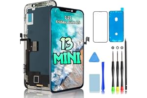 PAK TECH TRADERS iPhone 13 Mini Screen Replacement Kit, LCD Cellular Glass Display Repair Digitizer 5.4 inch Touch Screen with Repair Kit + Screen Protector
