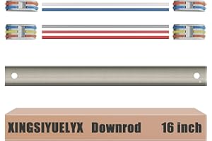 XINGSIYUELYX 16" Ceiling Fan Downrod, 【1 Outside Diameter】 Brushed Nickel Extended Downrod, including 4 Wire Connectors and 5 Extension Wires (No Threads)